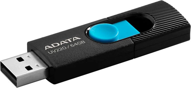 Memoria USB 2.0 Retractil 64gb Negro-Azul CLASSIC ADATA® AUV22064G-RBKBL [Pieza] 4713218462763 3