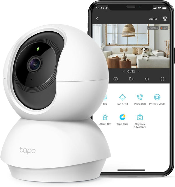 Cámara Wi-Fi de Seguridad Interior Pan 360° Tilt 3MP Blanco 8½×8½×12cm Tp-link® Tapo C210 [Pieza] 840030702778 2