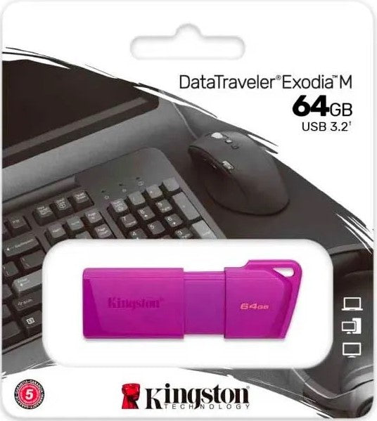 Memoria USB 3.2 Gen1 DataTraveler® 64gb Morado Exodia™ Kingston® KC-U2G64-7 LP [Pieza] 740617336290
