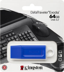 Memoria USB 3.2 Gen1 DataTraveler® 64gb Azul Exodia™ Kingston® KC-U2G64-7 GB [Pieza] 740617331394