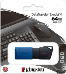 Memoria USB 3.2 Gen1 DataTraveler® 64gb Negro-Azul Exodia™ Kingston® DTXM/64GB [Pieza] 740617326260 2