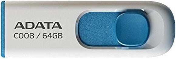 Memoria USB 2.0 Retractil 64gb Blanco-Azul CLASSIC ADATA® AC008-64G-RWE [Pieza] 4713435791462