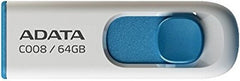 Memoria USB 2.0 Retractil 64gb Blanco-Azul CLASSIC ADATA® AC008-64G-RWE [Pieza] 4713435791462