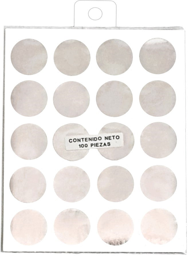 Etiqueta Adhesiva Circulo c/100 o Plata 16.5mm Lesa® Nº.153 Bolsa 7501036707077 01