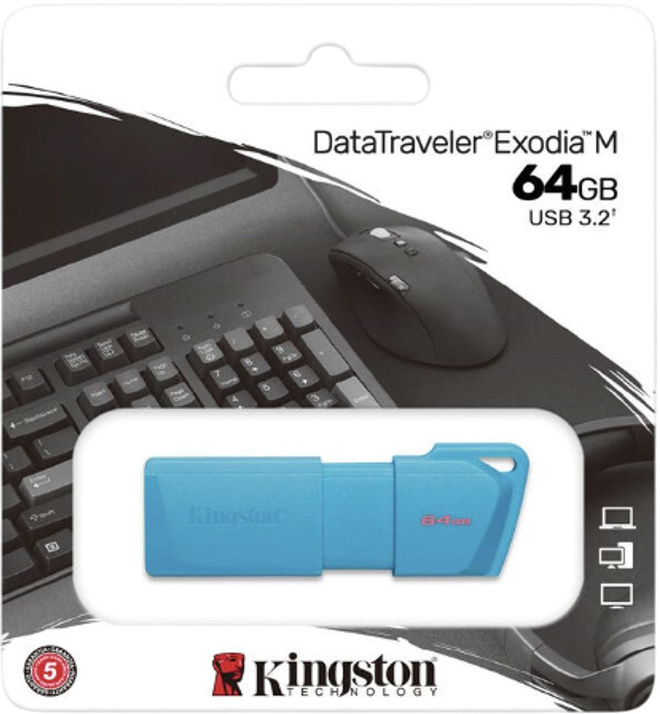 Memoria USB 3.2 Gen1 DataTraveler® 64gb Turquesa Exodia™ Kingston® KC-U2L64-7 LB [Pieza] 740617336306 2