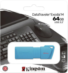 Memoria USB 3.2 Gen1 DataTraveler® 64gb Turquesa Exodia™ Kingston® KC-U2L64-7 LB [Pieza] 740617336306 2