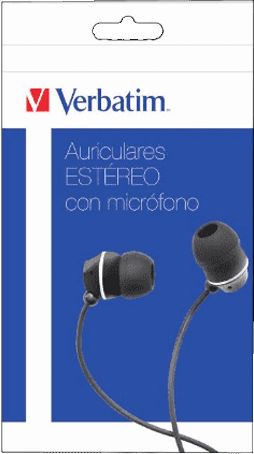 Audífonos Alámbricos Estéreo c/Micrófono 3.5mm Negro Verbatim® 99726 [Pieza] 23942997269 2