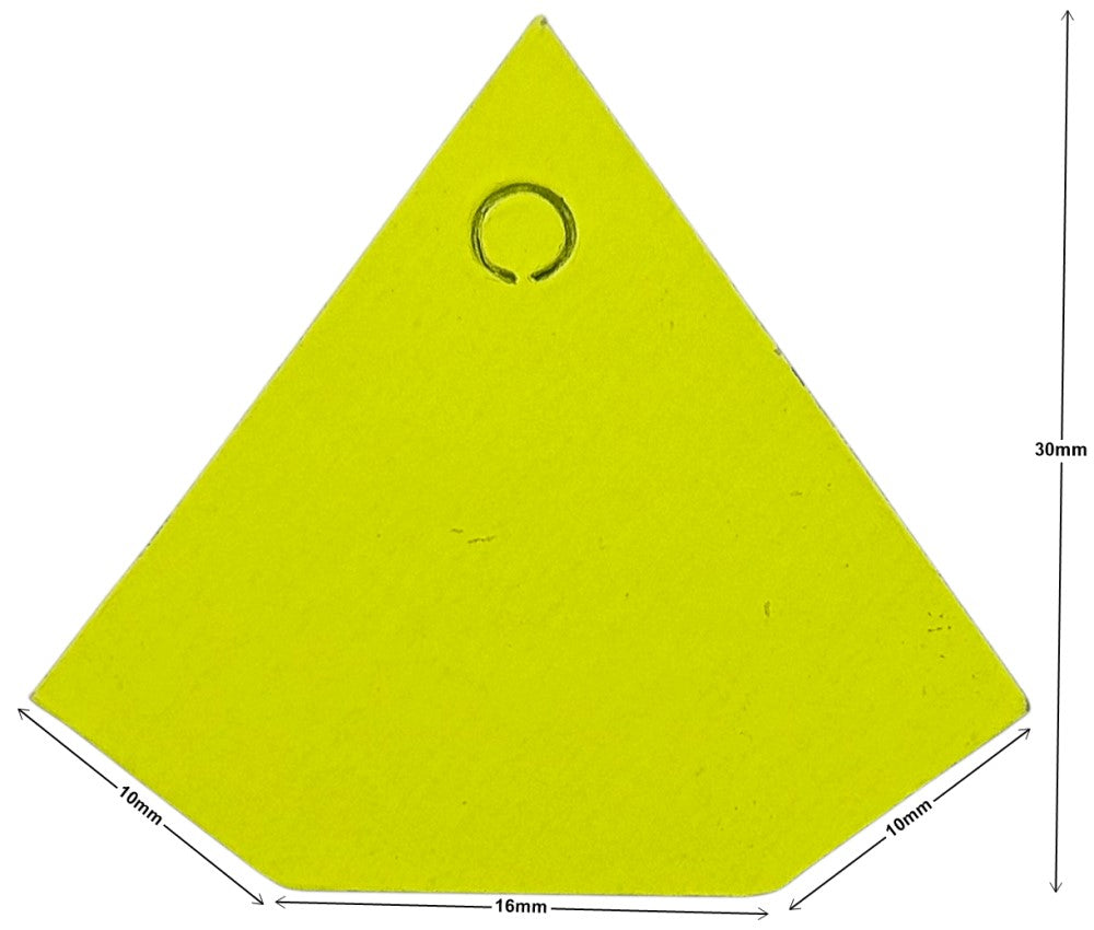 Etiqueta p/Precios c/Hilo Forma Diamante c/100 Nº105 Amarillo Neón 30×30mm Proesa® Bolsa 02