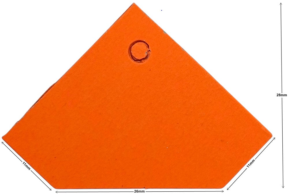 Etiqueta p/Precios c/Hilo Forma Diamante c/100 Nº106 Naranja Neón 28×42mm Proesa® Bolsa 02