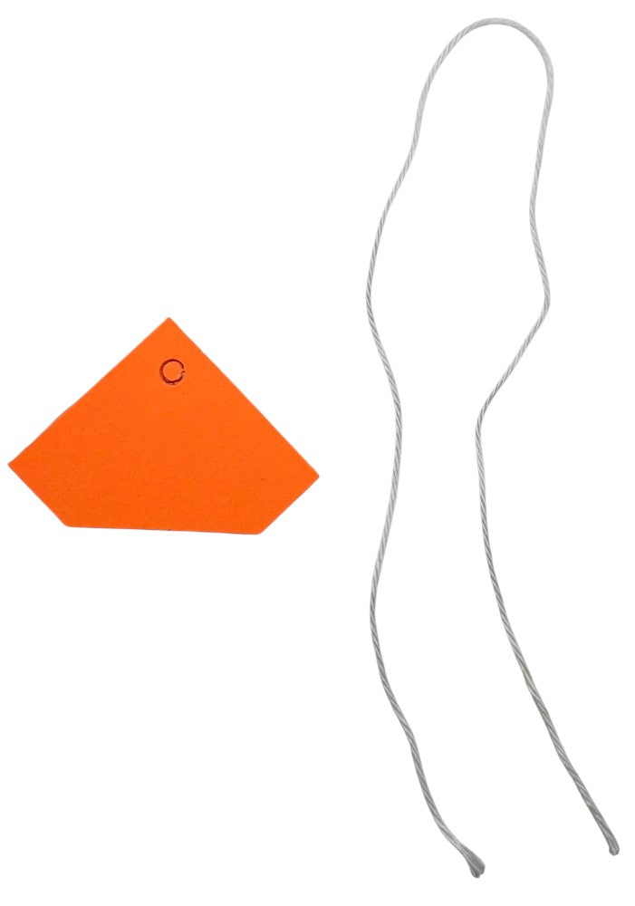 Etiqueta p/Precios c/Hilo Forma Diamante c/100 Nº106 Naranja Neón 28×42mm Proesa® Bolsa 03