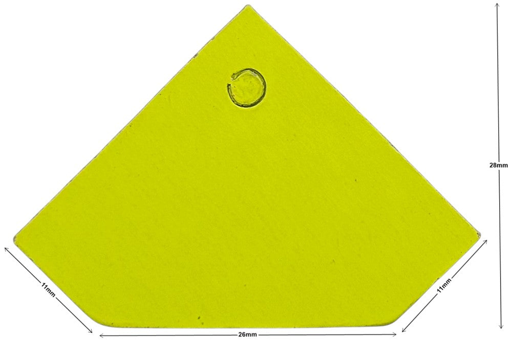 Etiqueta p/Precios c/Hilo Forma Diamante c/100 Nº106 Amarillo Neón 28×42mm Proesa® Bolsa 02