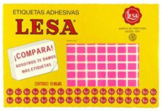 Etiqueta Adhesiva Clásica c/2160 12 hojas Rosa Neón #01 12×9mm Lesa® Pieza 01