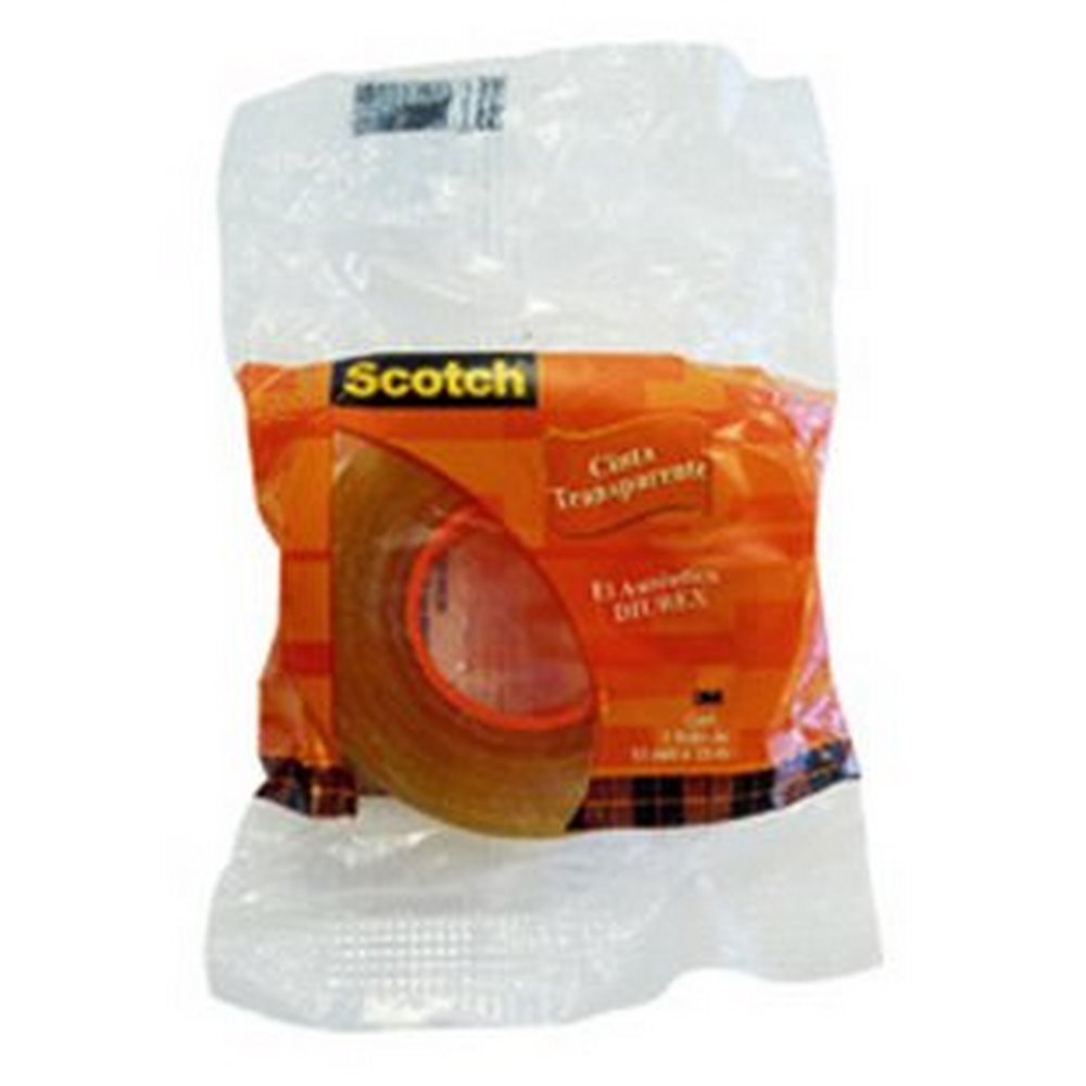 Cinta Adhesiva Celofán #600 Scotch® Transparente 19mm×33m 3M® MT-9001-8155-3 Pieza 7501023100171