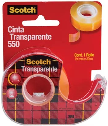 Cinta Adhesiva #550 c/Despachador Scotch Transparente 19mm×30m 3M® 5501833D Pieza 51131611382