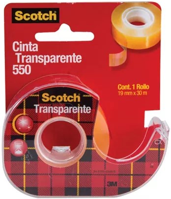 Cinta Adhesiva #550 c/Despachador Scotch Transparente 19mm×30m 3M® 5501833D [Pieza] 51131611382