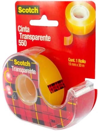 Cinta Adhesiva #550 c/Despachador Scotch Transparente 19mm×30m 3M® 5501833D [Pieza] 51131611382 3