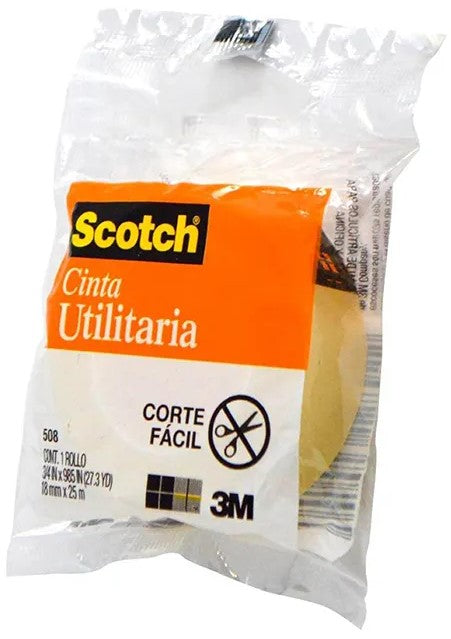 Cinta Adhesiva #508 Scotch® Utilitaria Transparente 18mm×25m 3M® [Pieza] 7501023128922 Imagen principal del producto