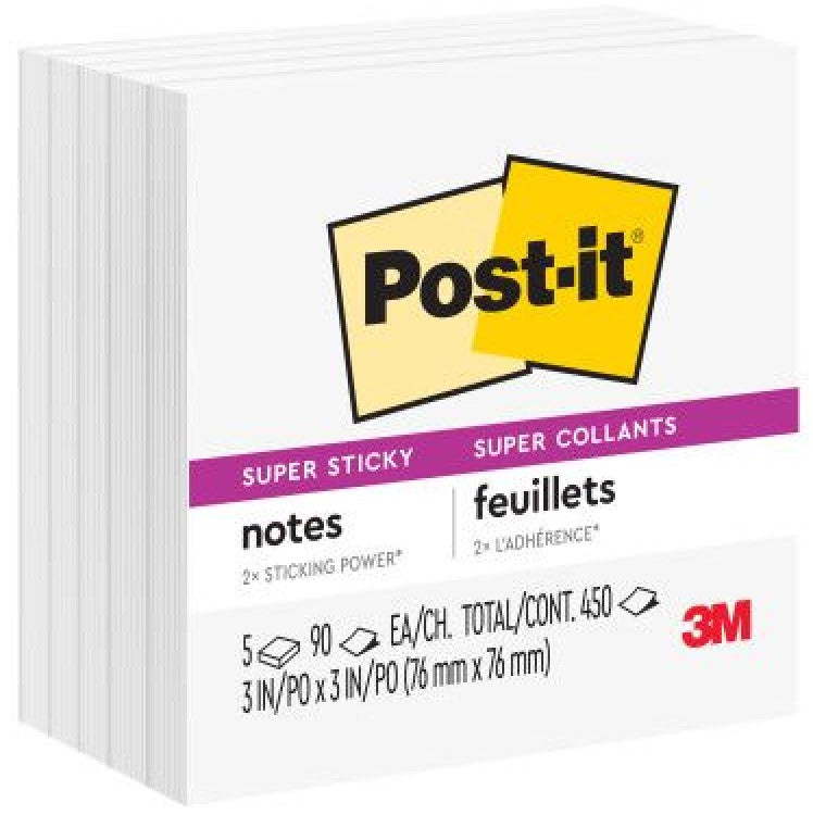 Notas Adhesivas Post-it® 2 Block c/90 hj 450hj Blanco 3x3" 3M® 654-5SSW Pieza 51141945682