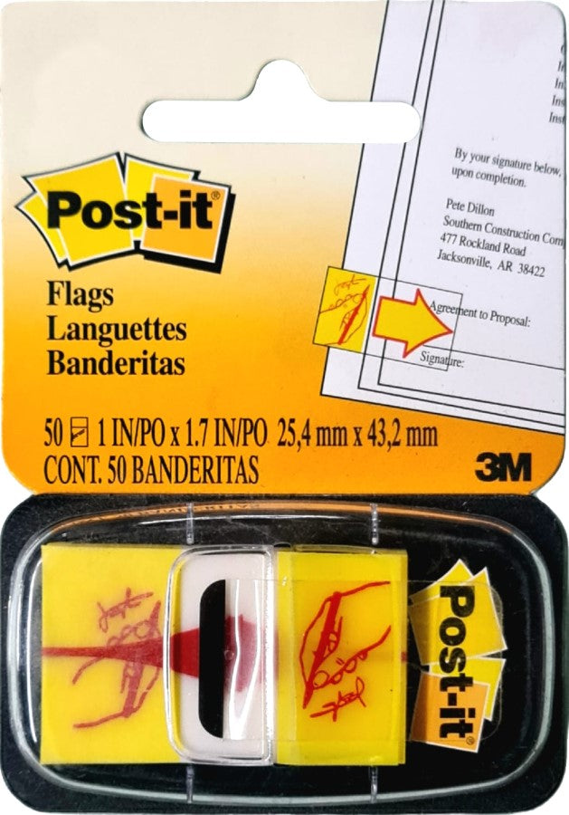 Notas Adhesivas (bandera) Post-It® c/50 Firme Aquí 1×1.7" 3M® 680-31 [Pieza] 21200705304 Imagen principal del producto