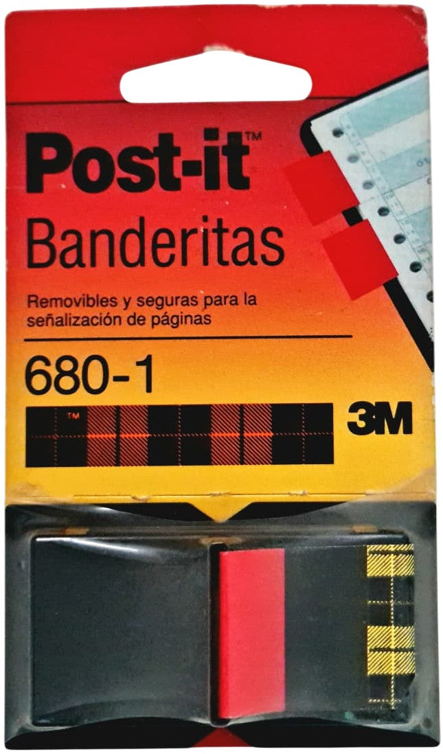 Notas Adhesivas (bandera) Post-It® c/50 Rojo 1×1.7" 3M® 680-1 [Pieza] 21200665202 Imagen principal del producto