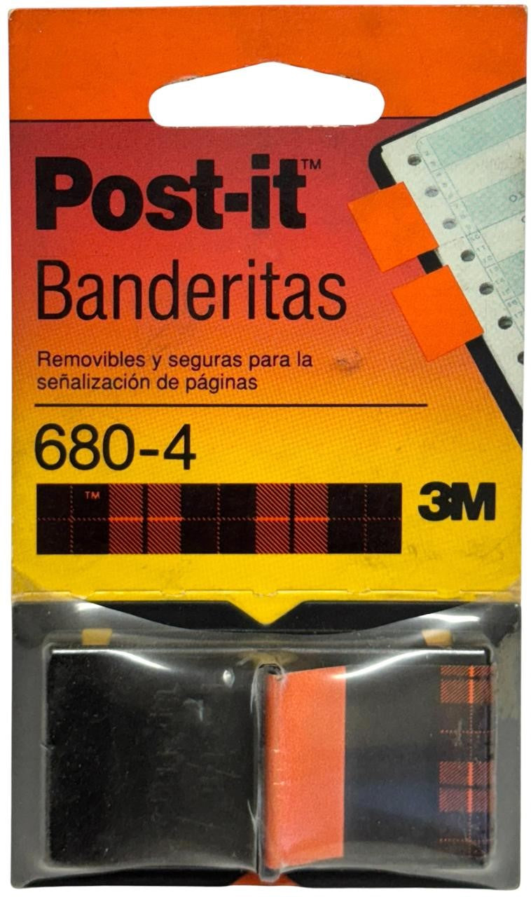 Notas Adhesivas (bandera) Post-It® c/50 Naranja 1×1.7" 3M® 680-4 [Pieza] 21200666933 Imagen principal del producto