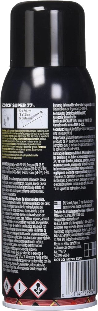 Adhesivo en Aerosol/Spray Súper 77 305g 3M® 70-0050-8855-7 [Aerosol] 51141239941 2