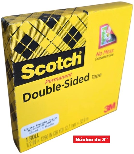 Cinta Adhesiva Doble Cara 665 Scotch® núcleo 3" 12.7mm×33m 3M® 665 [Pieza] 21200073397