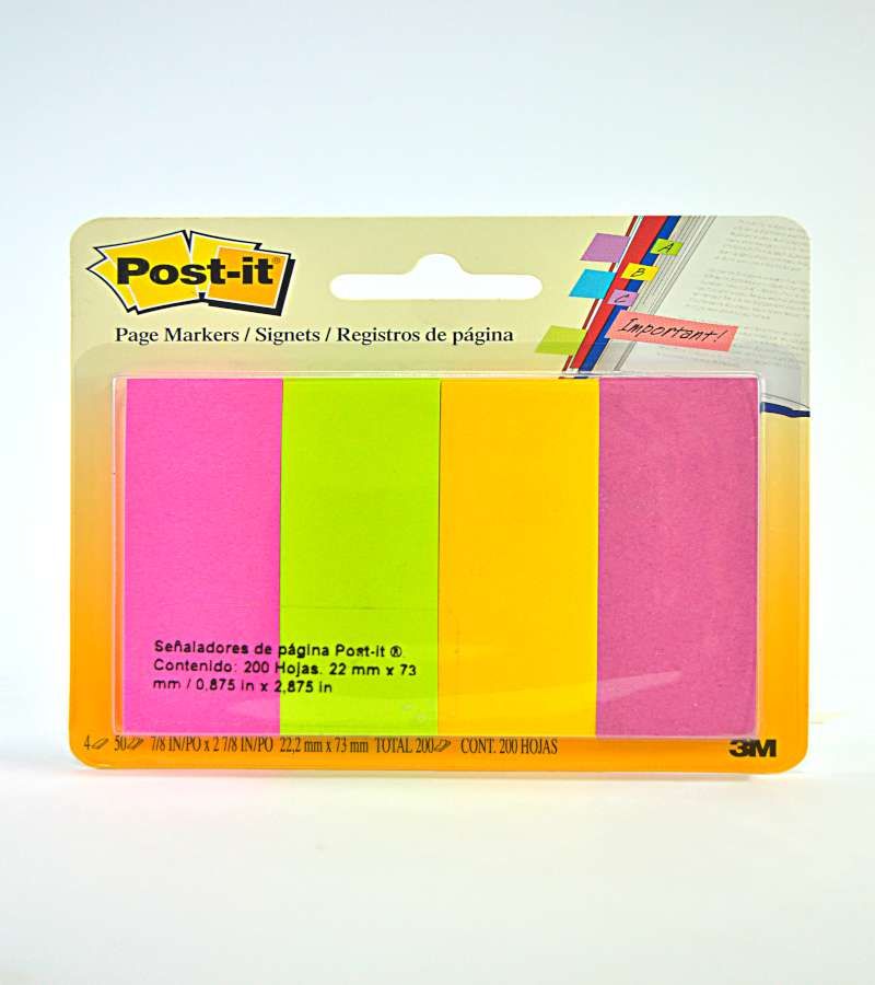 Notas Adhesivas (bandera) Post-It® 4 Bloc.c/50hjs 200hj Colores Ultra(4 1×3" 3M® 671-4AU Paquete 21200588488