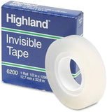 Cinta Adhesiva Invisible Highland™ 6200 Invisible 19mm×33m 3M® 70-0160-4670-1 Pieza 21200075674