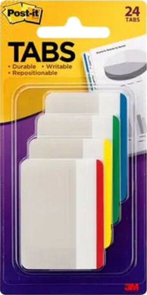 Notas Adhesivas (bandera) Post-It® Jinete p/Fólder 24 pz Colores Basic(4 1.5×2" 3M® 686F-1 [Paquete] 21200506727