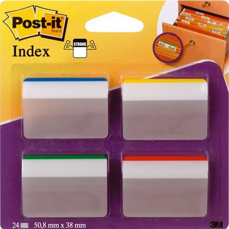 Notas Adhesivas (bandera) Post-It® Jinete p/Fólder 24 pz Colores Basic(4 1.5×2" 3M® 686F-1 [Paquete] 21200506727 2