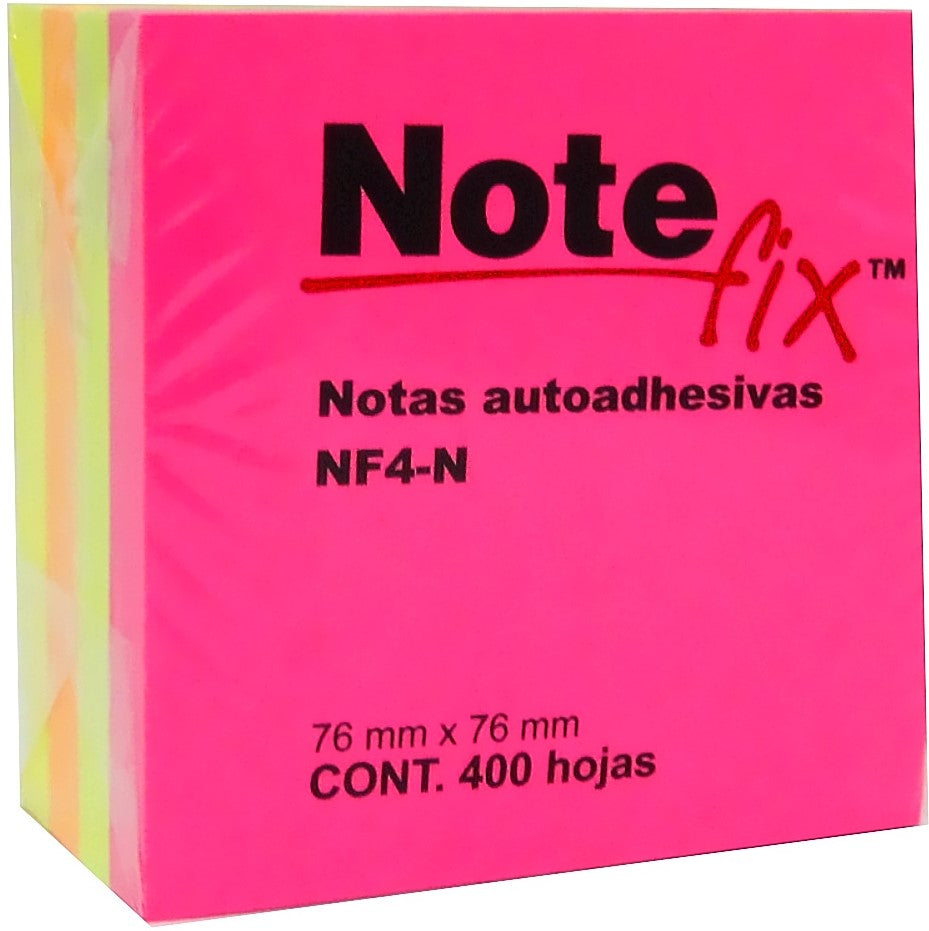 Notas Adhesivas Notefix® 4 Block c/100h 400hj Colores Neón 3×3" 3M® NF4-N [Paquete] 21200520815 Imagen principal del producto