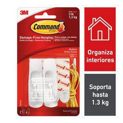 Gancho Command™ c/2 Autoadherible Mediano 3M® 17001ES [Pieza] 51131651418