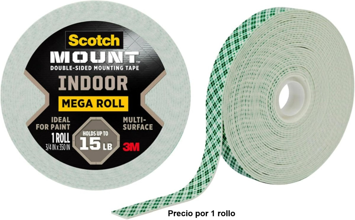 Cinta Adhesiva Doble Cara #110H de Espuma p/Montaje Blanco 19mm×8.89m 3M® 70009113856 [Pieza] 21200471025 Imagen principal del producto