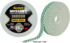 Cinta Adhesiva Doble Cara #110H de Espuma p/Montaje Blanco 19mm×8.89m 3M® 70009113856 [Pieza] 21200471025