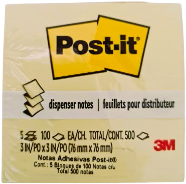 Notas Adhesivas Repuesto Post-It® Pop-up 5b c/100h 500hj Amarillo 3×3" 3M® R330 [Paquete] 638060280508 2