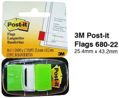 Notas Adhesivas (bandera) Post-It® c/50 Verde Neón 1×1.7" 3M® 680-22 [Pieza] 21200705021