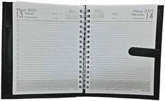 Agenda 2025 Curpiel Diaria medio Oficio Negro 18×23.5cm Creativida [Pieza]