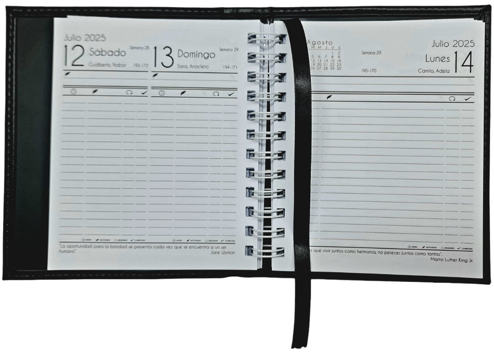 Agenda 2025 Curpiel Memorándum Negro 15×18.5cm Creativida [Pieza] 7501099319194