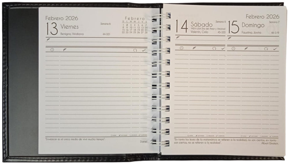 Agenda 2026 Curpiel Memorándum Negro 15×18.5cm Creativida [Pieza] 7501099319194