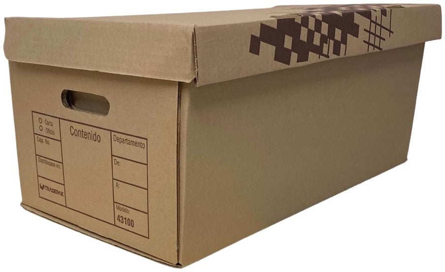 Caja Archivo de Cartón 63×32×26cm Tapa Integrada Kraft CartaLarga Tradepak® 43100 Pieza 742090431004