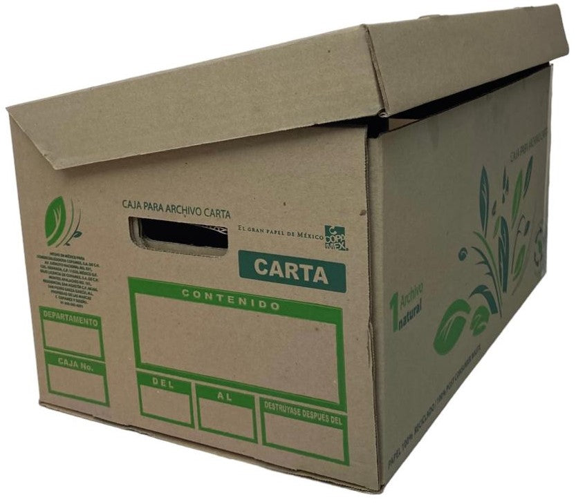 Caja Archivo de Cartón 51×32×26cm Tapa Integrada Kraft Carta Copamex® [Pieza] 7502237374150