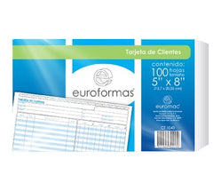 Tarjeta Índice de Clientes c/100 20.32×12.7 euroformas® CT1040 [Pieza] 7501523722170