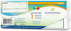 Block Pagares 100 hojas 21.06×9.3c euroformas® ER0123 [Pieza] 7501523723177 2