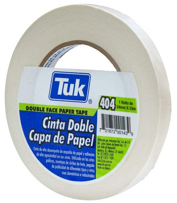 Cinta Adhesiva Doble Cara 404 Papel 24mm×33m Tuk® Pieza 721672001439