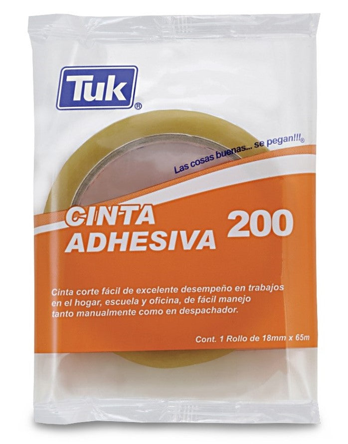 Cinta Adhesiva 200 Transparente 18mm×33m Tuk® 260007 Pieza 721672027224