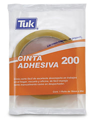 Cinta Adhesiva 200 Transparente 18mm×33m Tuk® 260007 [Pieza] 721672027224