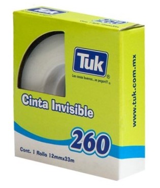 Cinta Adhesiva Invisible 260 Invisible 12mm×33m Tuk® 266080 [Pieza]