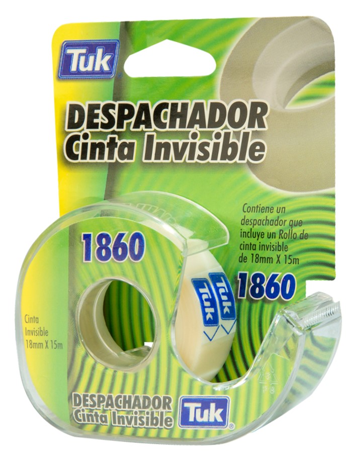 Cinta Adhesiva Invisible 1860 c/Despachador Invisible 18mm×15m Tuk® 266002 Pieza