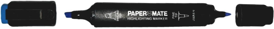 Marcador Textos Doble Punta Azul Neón PaperMate® [Pieza] 7501009292098